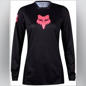 Fox Women's Black and Pink Long Sleeve Tee